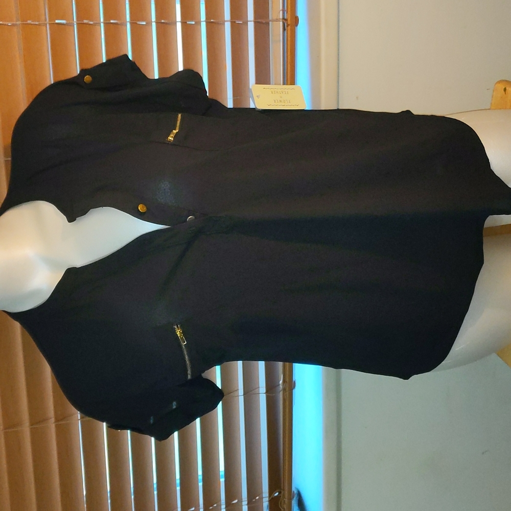 Plus size women's black blouse